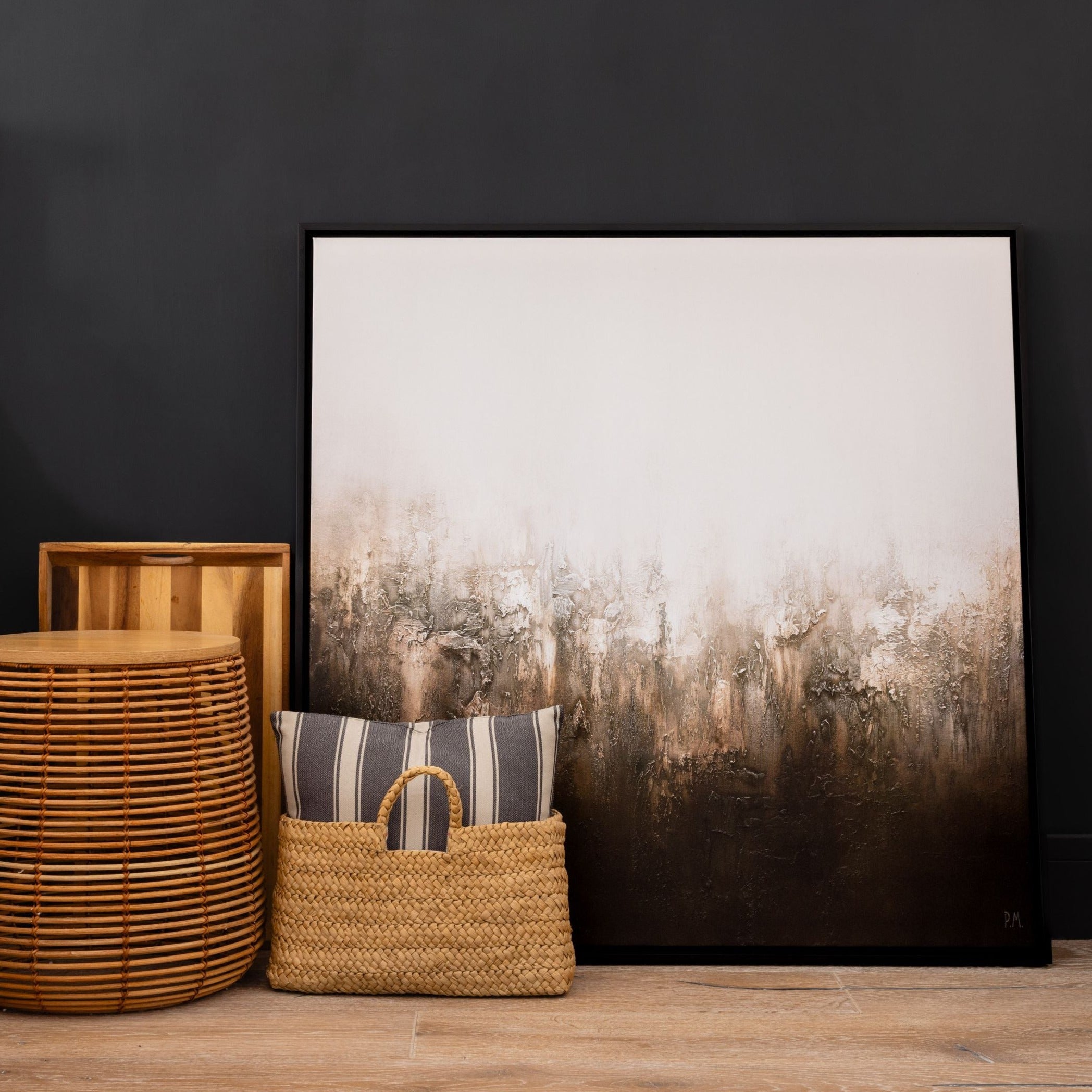 Rustica Square Framed Printed Canvas - Mala Art Co.