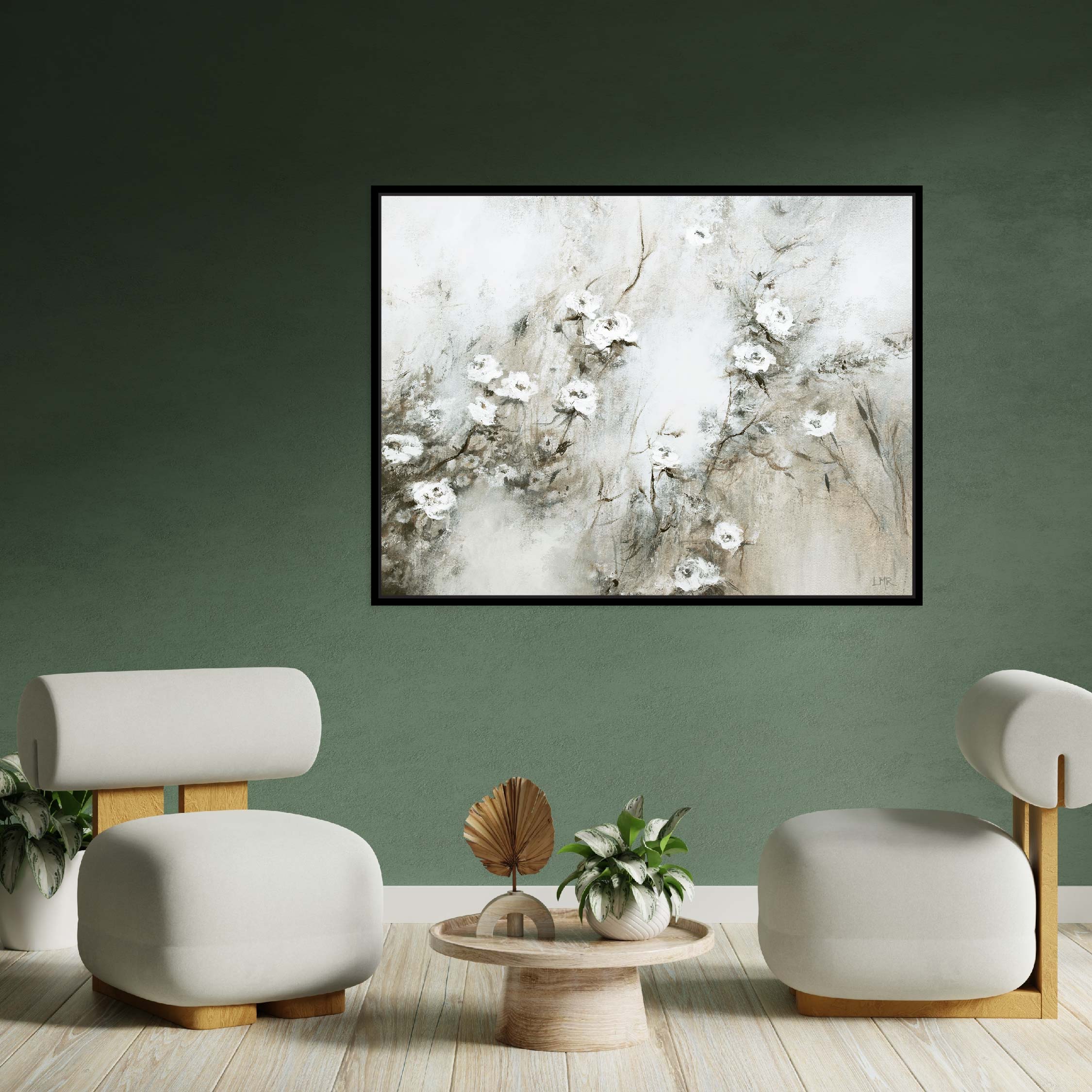 Wild Blooms Landscape Framed Printed Canvas - Mala Art Co.