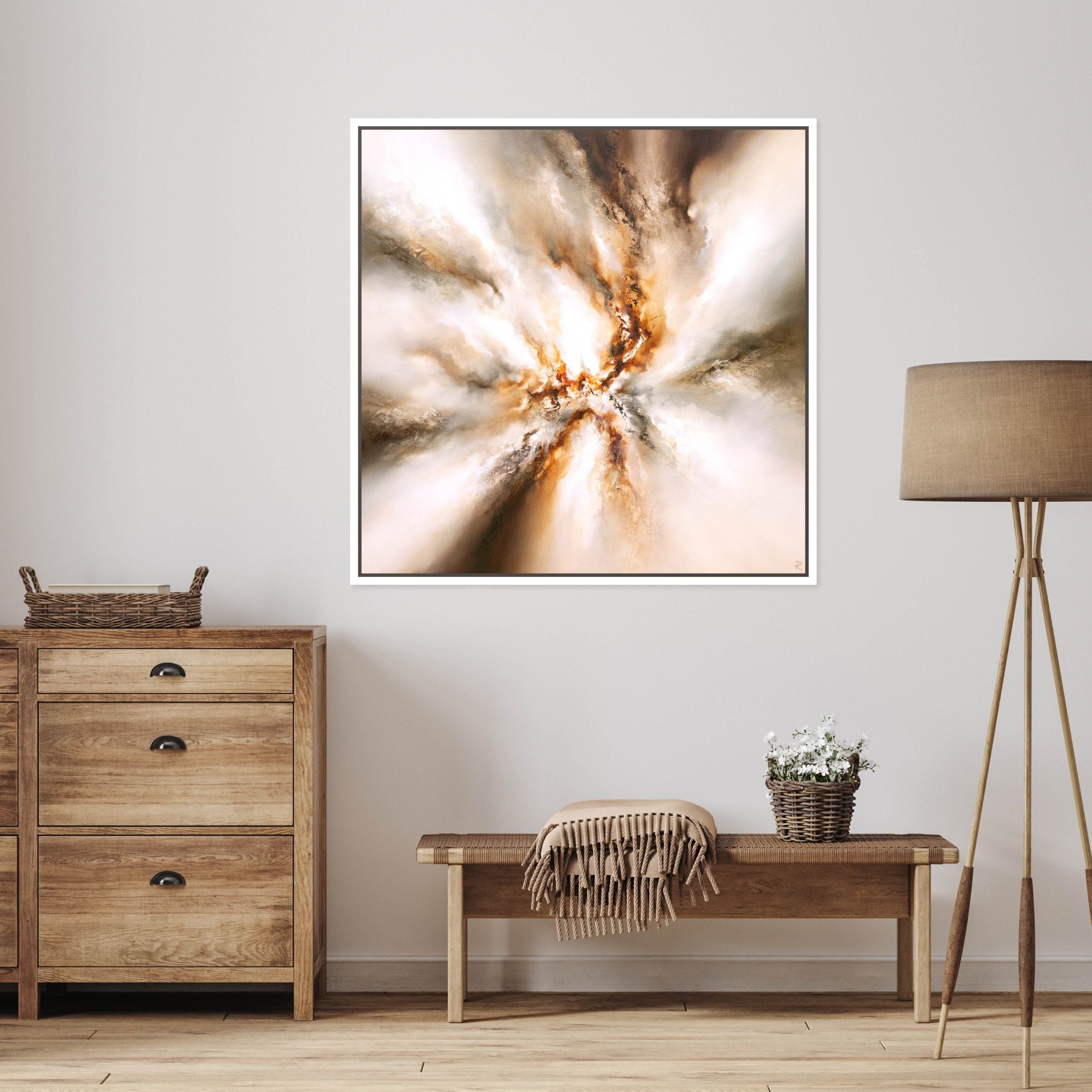 Origin I Square Framed Printed Canvas - Mala Art Co.