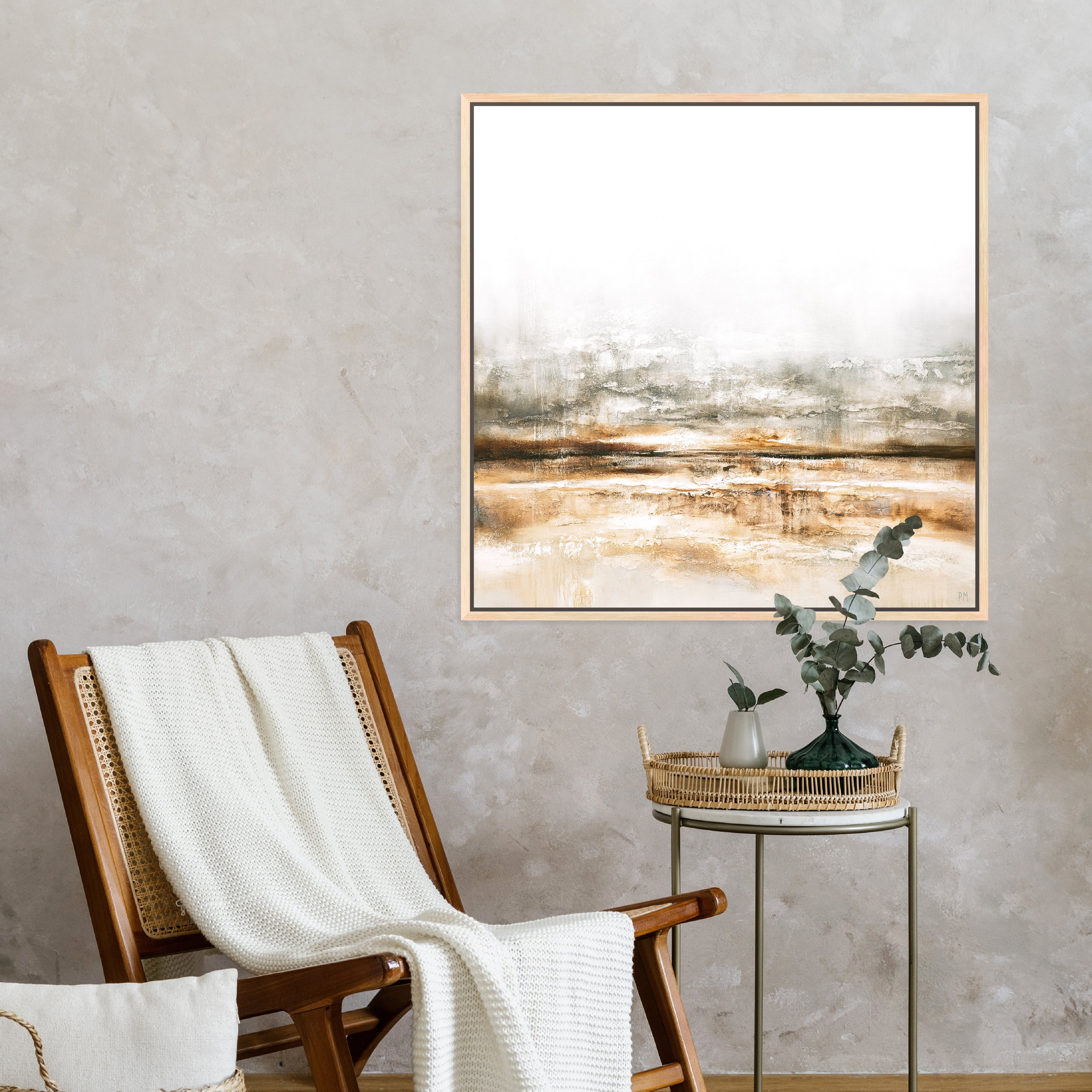 Embers Square Framed Printed Canvas - Mala Art Co.