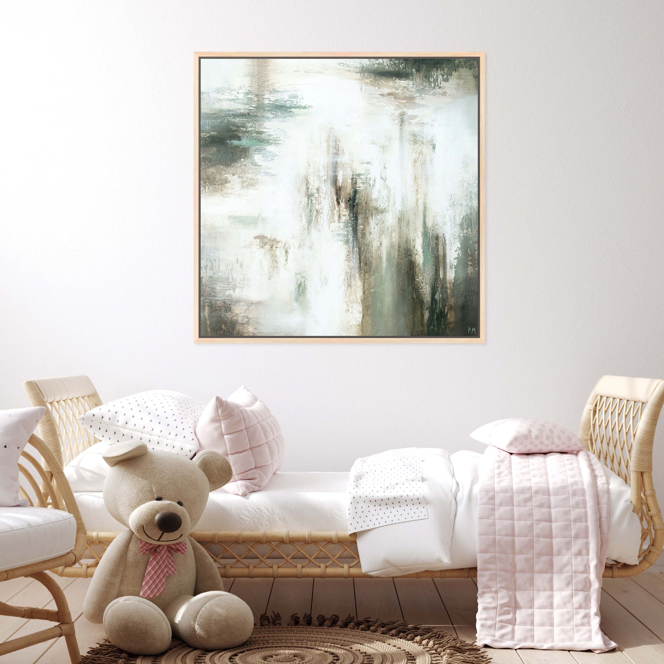 Verde I Square Framed Printed Canvas - Mala Art Co.