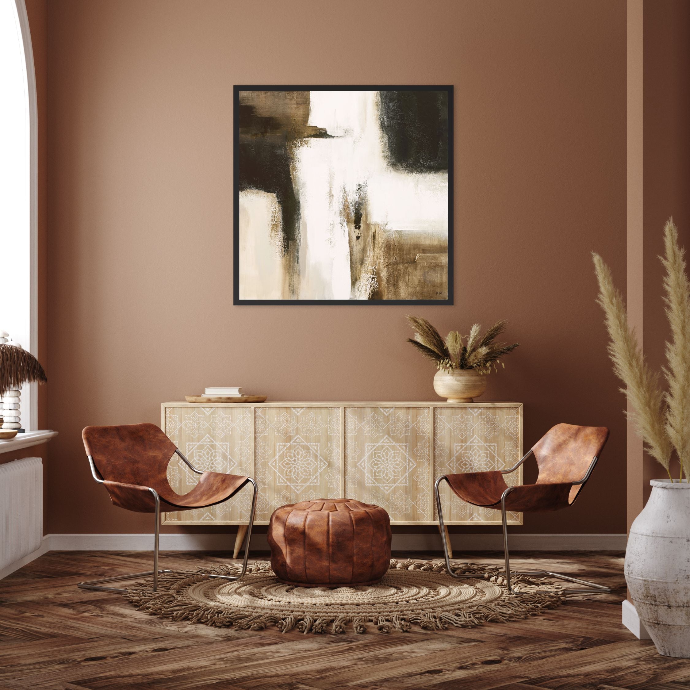 Casa II Square Framed Printed Canvas - Mala Art Co.