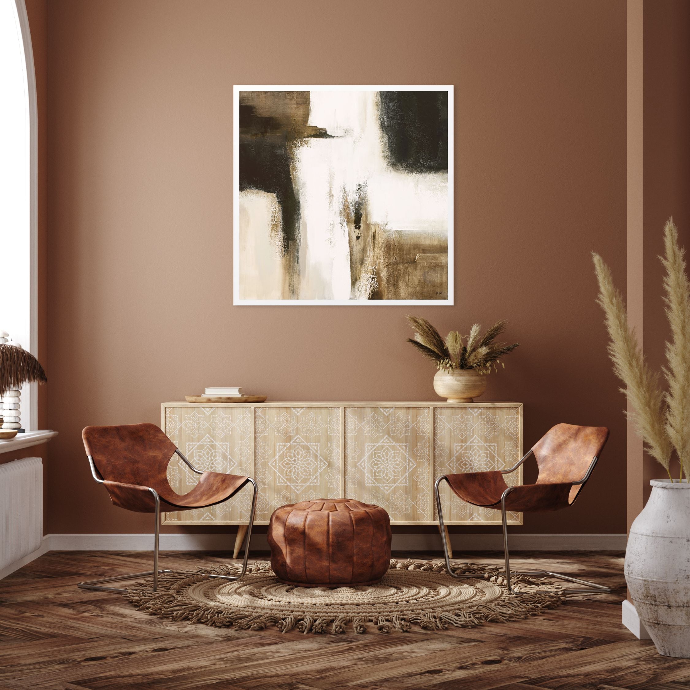 Casa II Square Framed Printed Canvas - Mala Art Co.