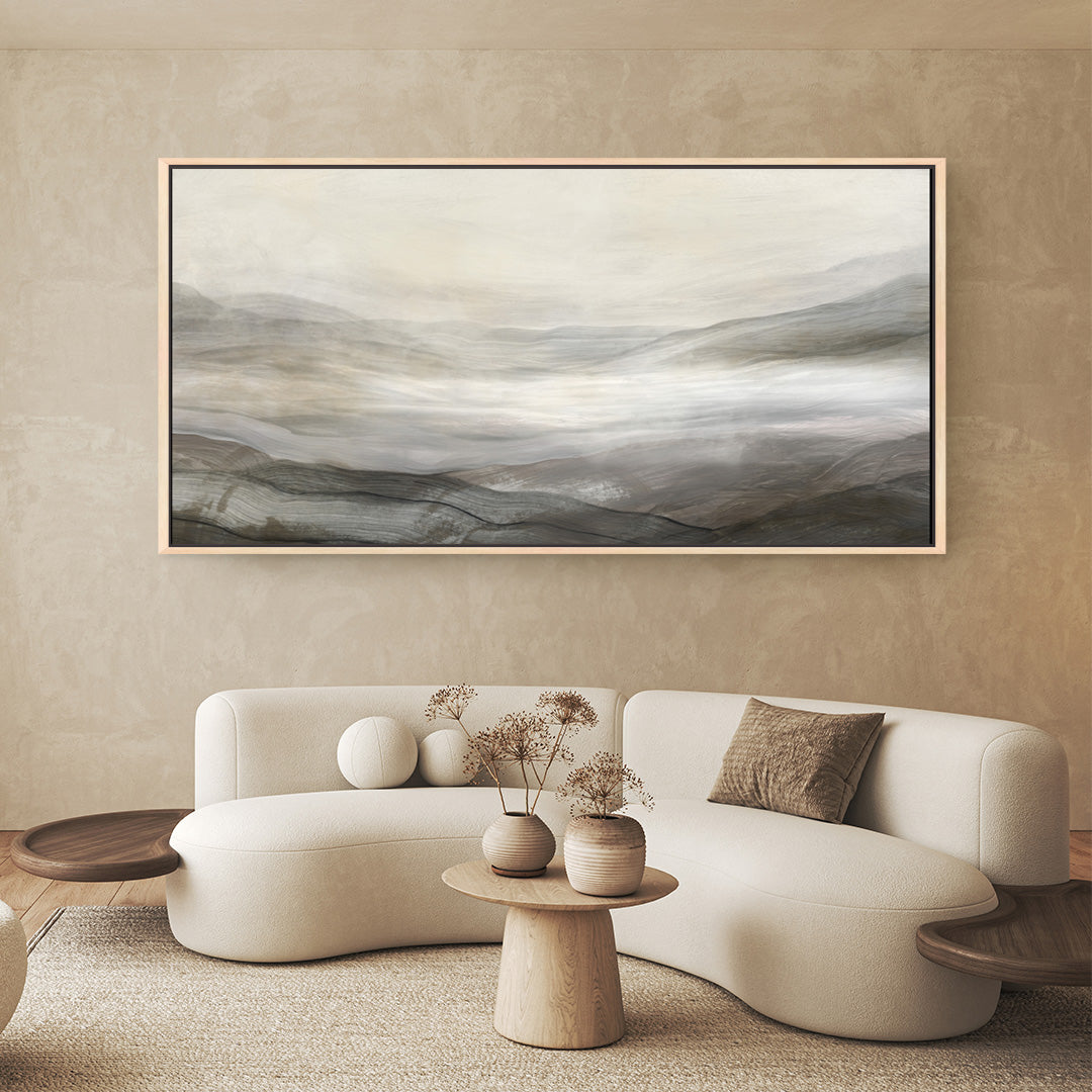 Mountain View Panoramic Framed Printed Canvas - Mala Art Co.