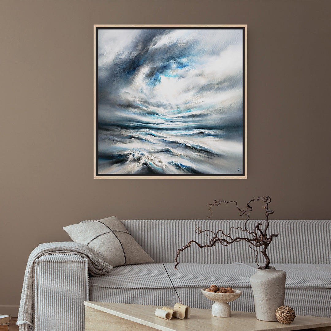 Tempest Square Framed Printed Canvas - Mala Art Co.