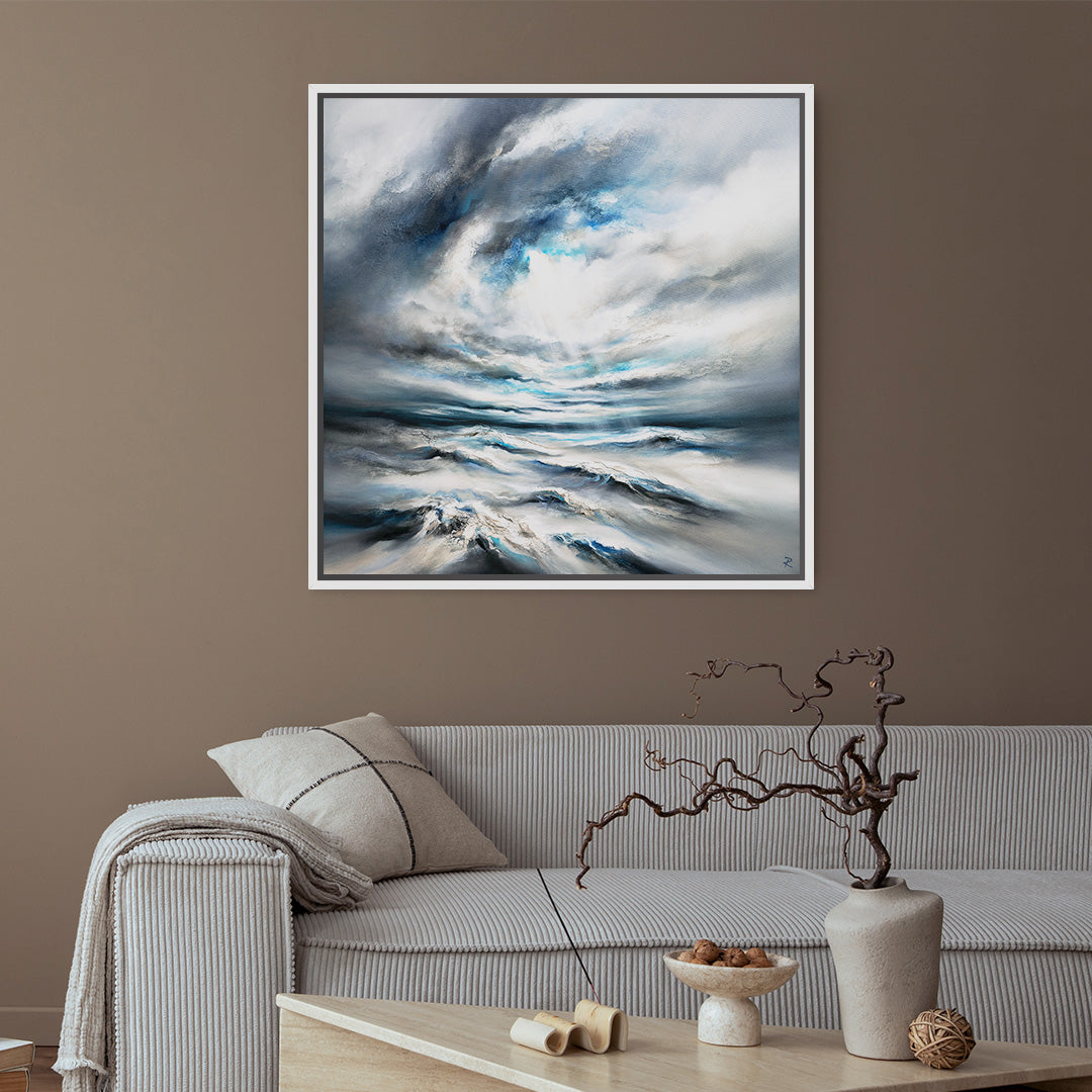 Tempest Square Framed Printed Canvas - Mala Art Co.