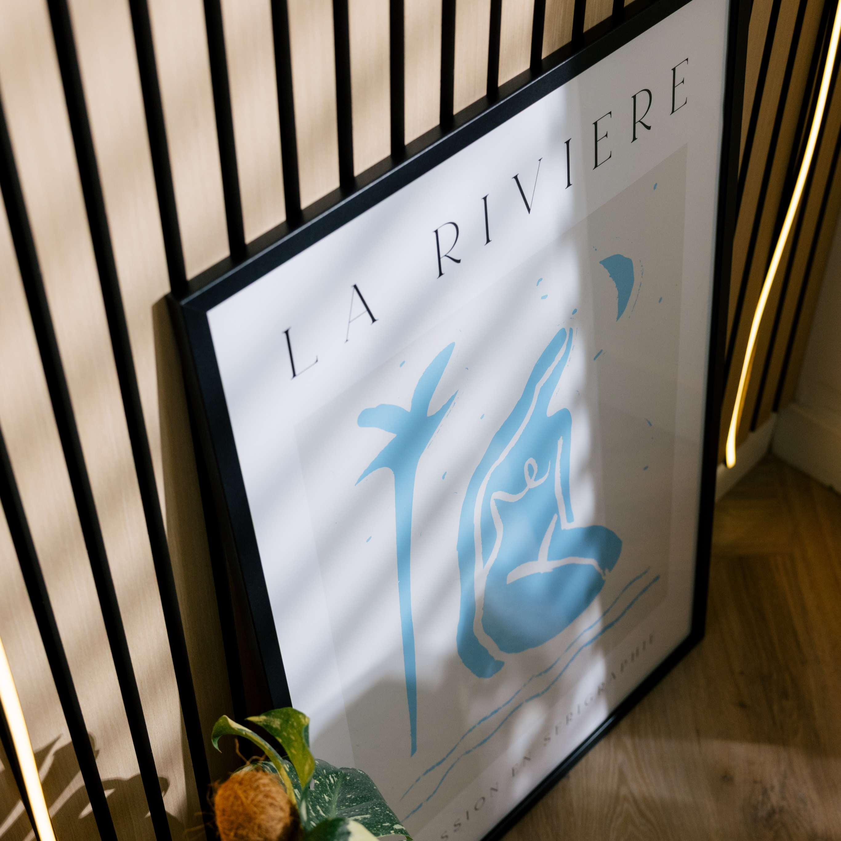 La Riviere Blue Silhouette Print
