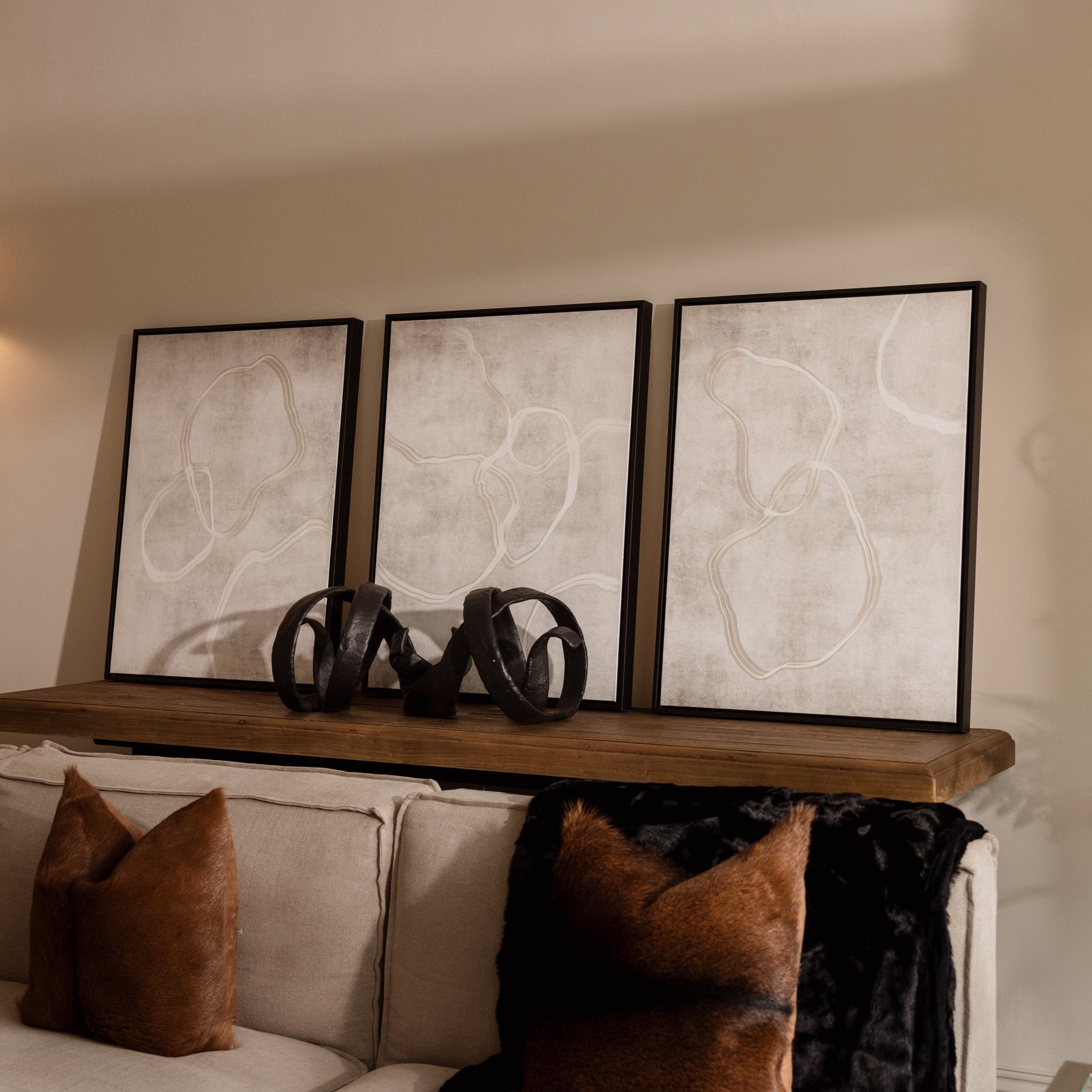 Neutral Abstract Canvas Art
