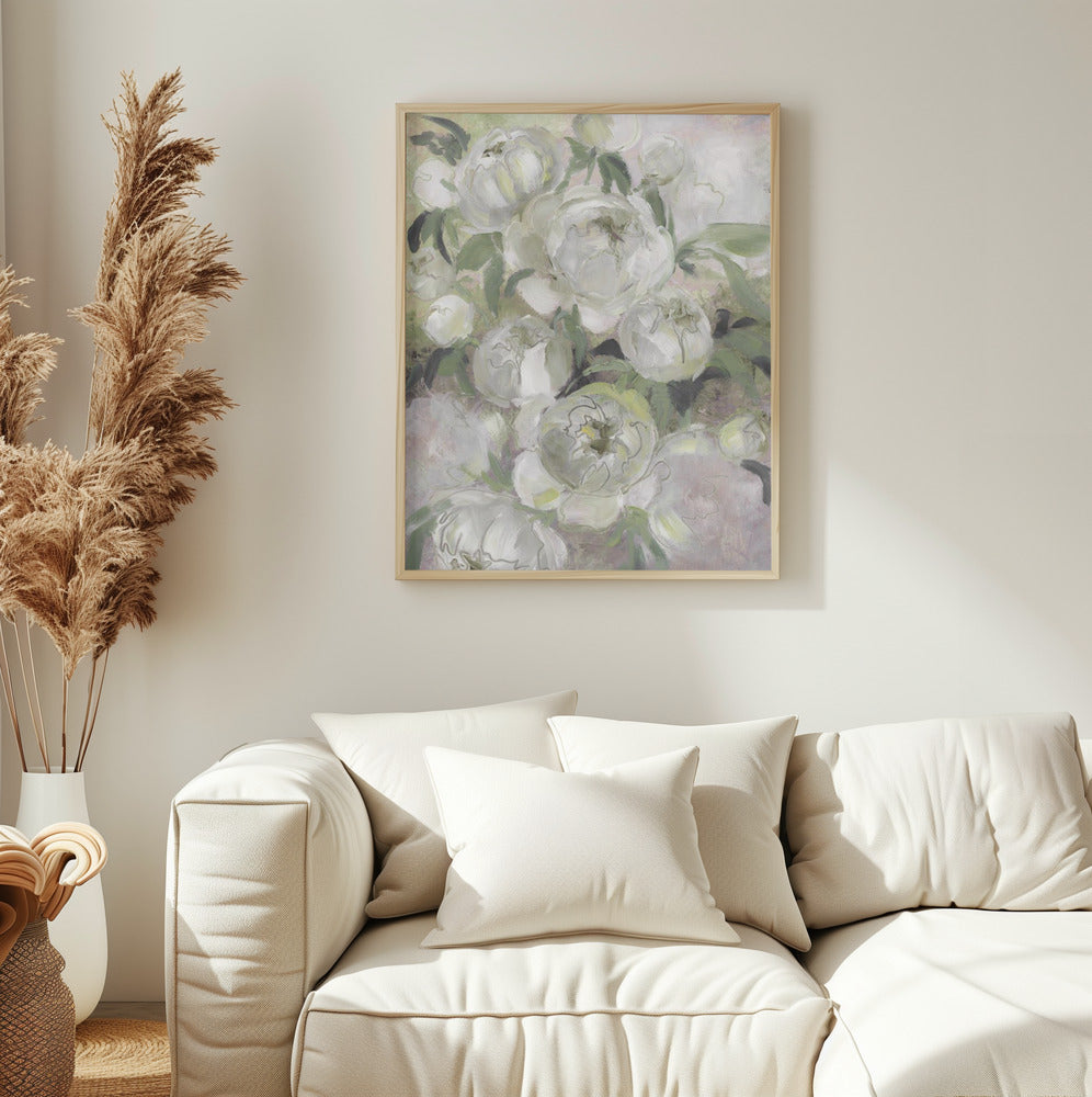 Sady florals Portrait Framed Printed Canvas - Mala Art Co.