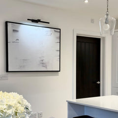 Soft White Brushstrokes Framed Printed Canvas - Mala Art Co.