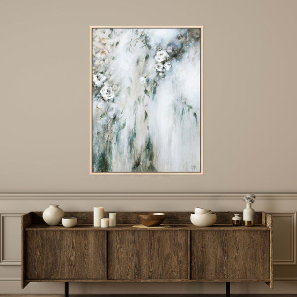 Cascade II Portrait Framed Printed Canvas - Mala Art Co.