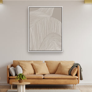 Flowing Contours 2 Portrait Framed Printed Canvas