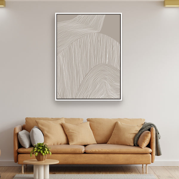 Flowing Contours 2 Portrait Framed Printed Canvas