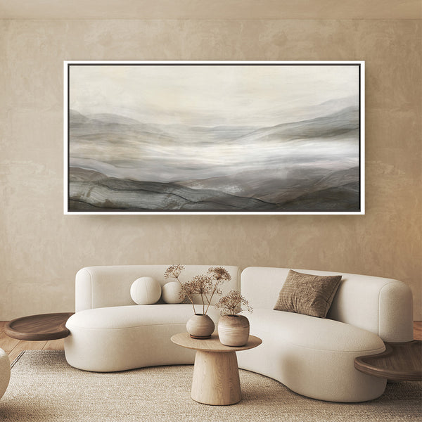 Mountain View Panoramic Framed Printed Canvas - Mala Art Co.