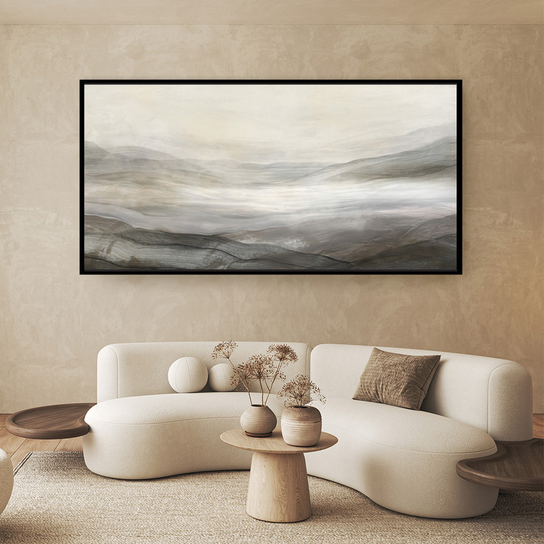 Mountain View Panoramic Framed Printed Canvas - Mala Art Co.