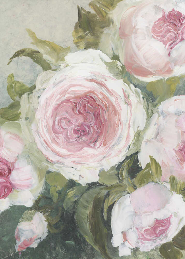 Freyia painterly florals Framed Printed Canvas - Mala Art Co.